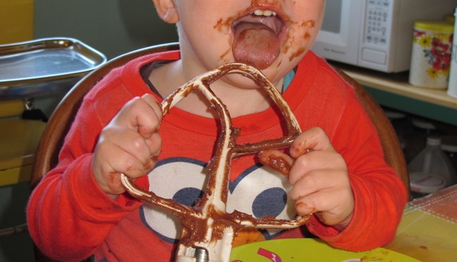 a boy has to lick the beater from his own birthday cupcakes... a boy has to lick the beater from his own birthday cupcakes...