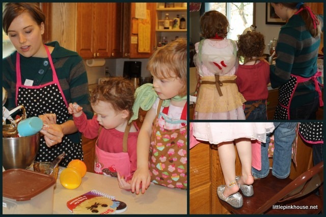 Cinderella & Curly baking with Auntie Jess