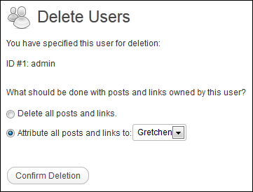 Delete Admin User and Reassign Posts