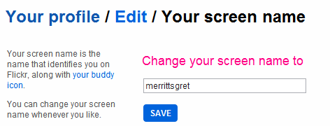 Flickr screen name