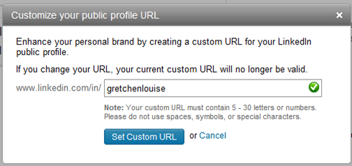 change LinkedIn public URL
