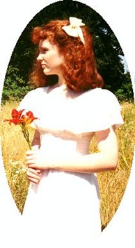 the summer before I turned 14, wearing my mom's Jr. High graduation dress