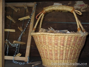 my clothespin basket and drying rack