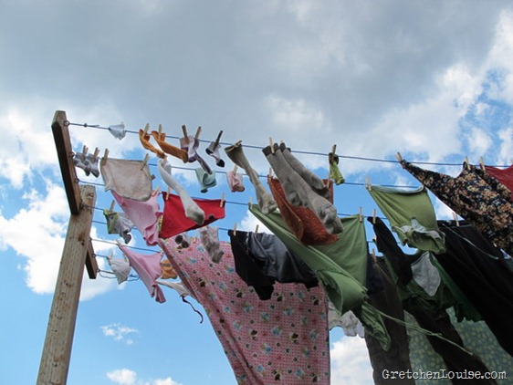 cloudy clothesline