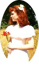 My "non" 8th grade graduation photo, wearing my mom's 8th grade graduation dress, 1997