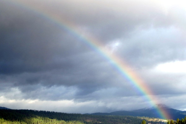 a rainbow sunrise