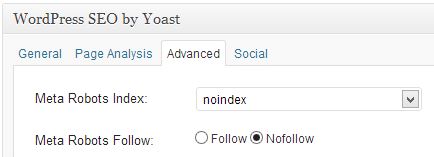Noindex in Yoast