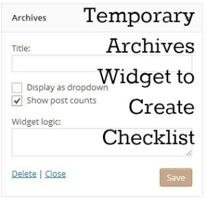 Temporary Archives Widget