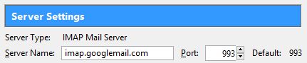 IMAP Account Settings in Thunderbird