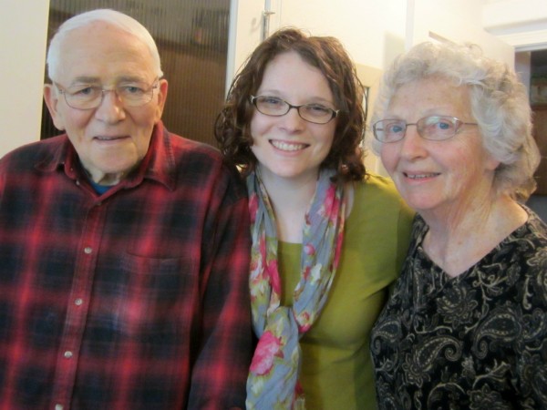 with my grandparents during my last visit with Grandpa, in March