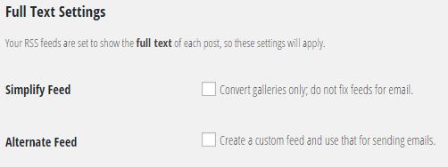 Full Text Settings Recommendation