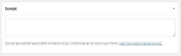 WordPress Manual Excerpt