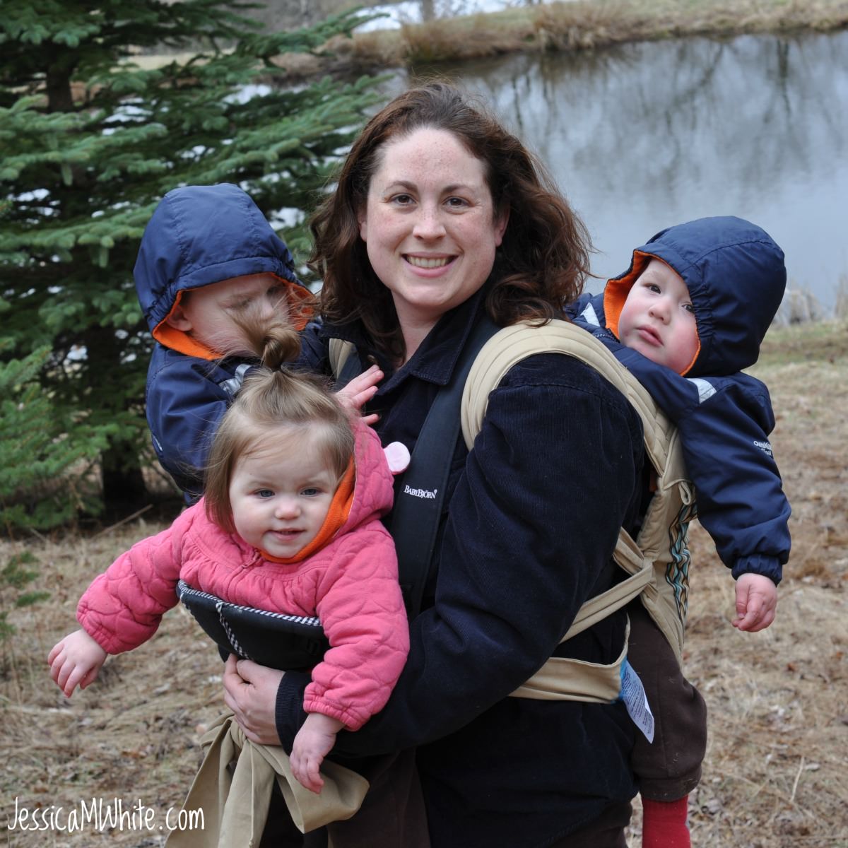 Babywearing triplets on sale