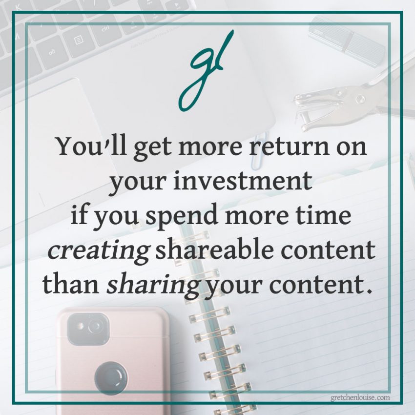 If you’re a smart blogger, you know you’ll get more return on your investment if you spend more time creating shareable content than sharing your content. 