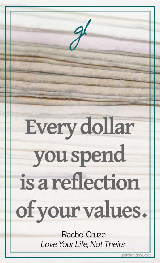 "Every dollar you spend is a reflection of your values." (Rachel Cruze)