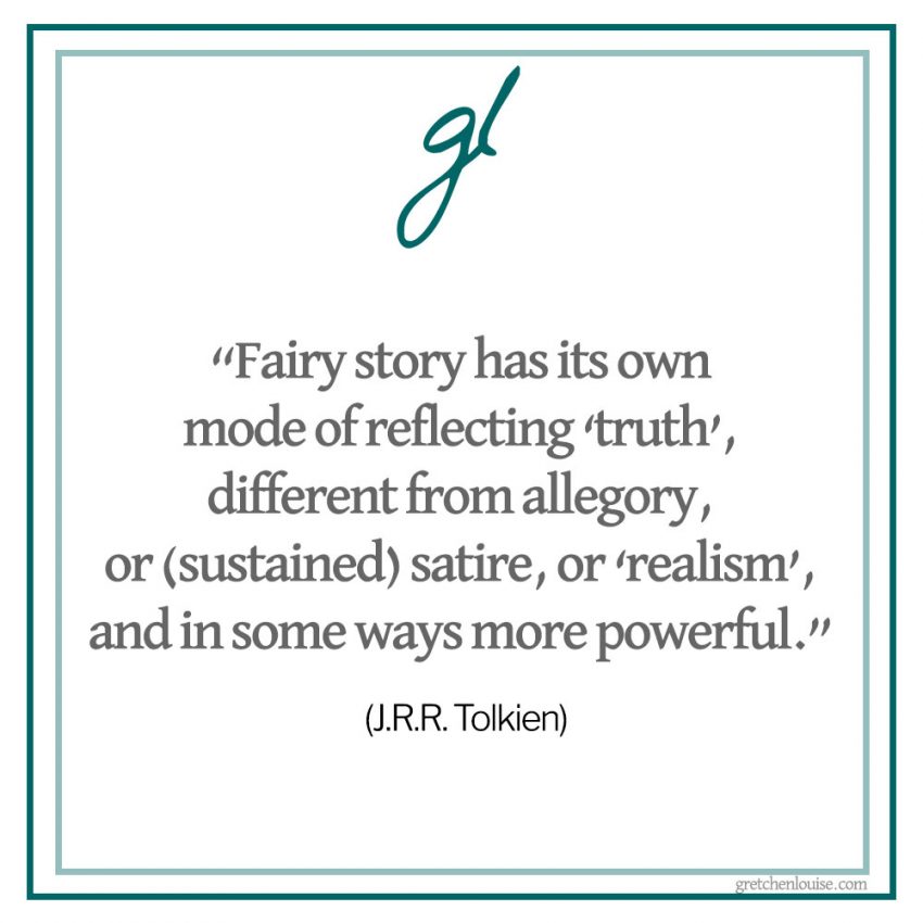 “I think that fairy story has its own mode of reflecting ‘truth’, different from allegory, or (sustained) satire, or ‘realism’, and in some ways more powerful. But first of all it must succeed just as a tale, excite, please, and even on occasion move, and within its own imagined world be accorded (literary) belief. To succeed in that was my primary object.”(J.R.R. Tolkien in The Letters of J.R.R. Tolkien, #181 to Michael Straight regarding The Lord of the Rings)