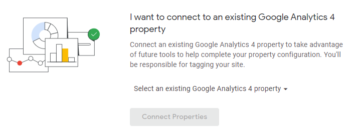 I want to connect to an existing Google Analytics 4 property.